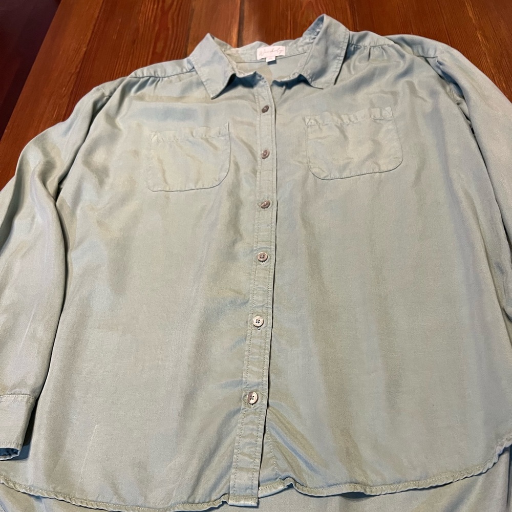 Wonderly sage green long sleeve button‎ shirt